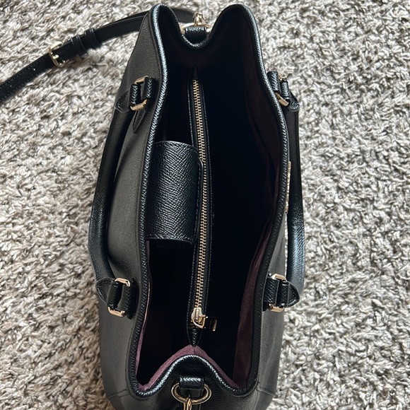 COACH F57527 SMALL MARGOT CARRYALL CROSSGRAIN LEATHER BLACK - Picture 7 of 16